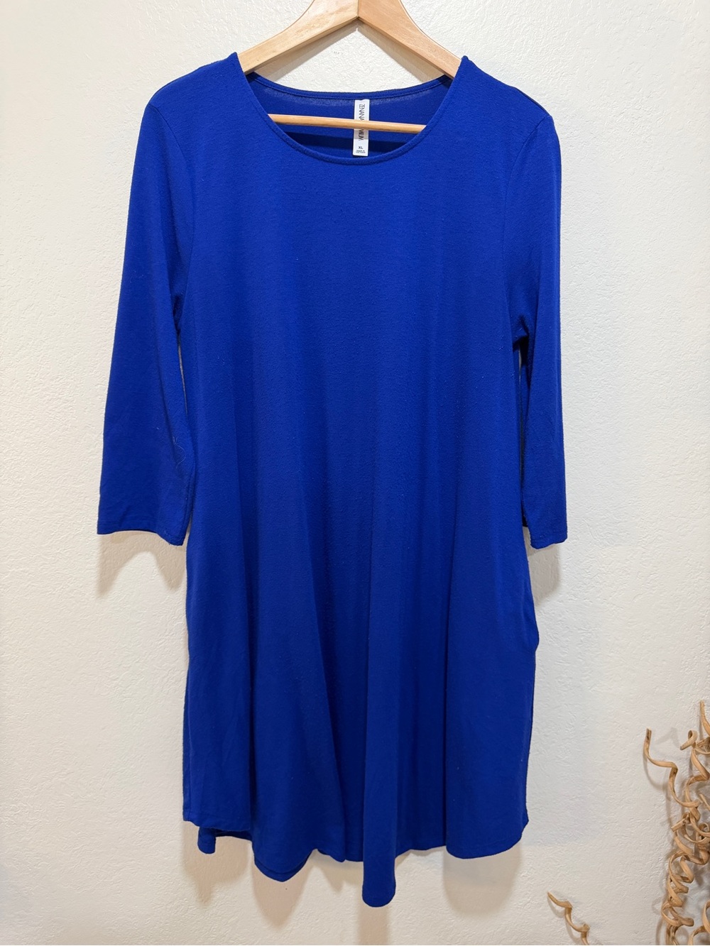 Zenana Outfitters Cobalt Blue Long Sleeve Scoop Neck Dress
